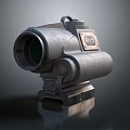 Tactical Military Style Scope With Precision Optical Lens And Mounted Base 3d model