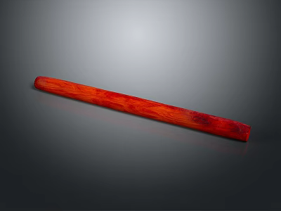 Red Wooden Decorative Strip With Natural Grain And Smooth Surface 3d model