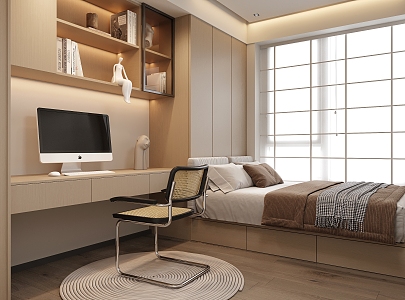 Modern Stepping Rice Bedroom No Main Lamp Bedroom Study Second Bedroom 3d model