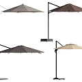 Different Colored Cantilever Outdoor Umbrellas With Standing Base For Patio Use