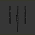 Modern Tactical Rifles with Scope Magazine and Silencer in Dark Background 3D Rendering