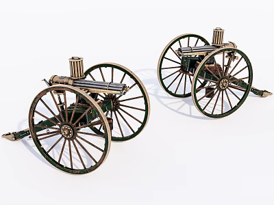 Vintage Two Wheeled Horse Carriage With Large Spoked Wheels And Old Design 3d model