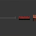 Traffic Construction Site Components Including Metal Barrier Red Roadblock And Orange Striped Sign