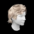 Game and Movie Character White Head Model With Blonde Short Hair Against Black Background