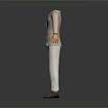 Men's Beige Formal Suit Outfit With Jacket Pants And Leather Shoes