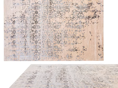 Square Rug With Intricate Pattern In Neutral Tones And Decorative Design 3d model
