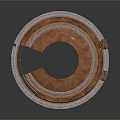 Worn Circular Metal Mechanical Ring Component With Notched Edge And Multi Layered Structure