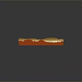 Scenic 3D Terrain Model With Orange Yellow Mountain Ranges And Green Water Area