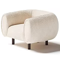 Beige Single Sofa With Curved Soft Armrests And Black Slim Legs Modern Style