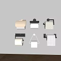 Various Wall Mounted Toilet Paper Holders In Black And Beige Designs On Grey Background