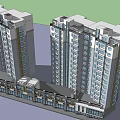 Modern Twin High Rise Residential Buildings 3D Model Exterior Design