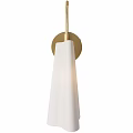 Two Stylish Modern Wall Lamps With Gold Round Base And White Lampshade Design