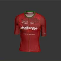 Red Cycling Jersey Short Sleeve With Challenge Graphic Design Sportswear