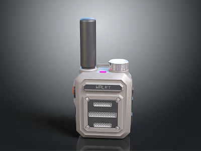 HEL-112 Device Featuring Gray Main Body Top Cylindrical Component Front Display And Grille Openings 3d model