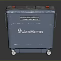 WasteMasters Commercial Blue Waste Container With Black Lid Red Latches And Wheels