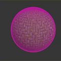 Green Woven Tile Sphere With Moss Covered Surface And Intricate Pattern 3d model