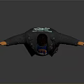 3D Character With Gray Jacket Blue Natural Gas Tee Green Pants Orange Gloves Outstretched Pose