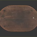 Rustic Wooden Oval Coffee Table With Solid Wood Top And Four Legs