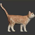 Orange and White Origami Cat Paper Craft Sculpture with Handmade Design