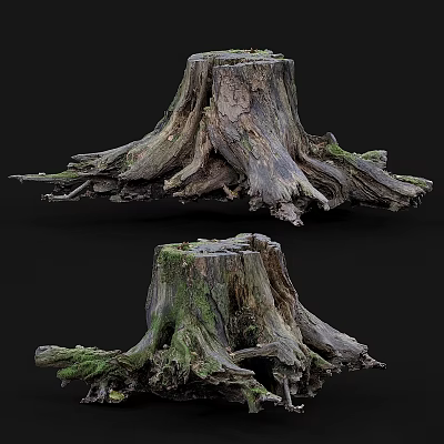 modern stump root stump 3d model