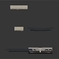 Dark Stone And Metal Structural Scene Components With Detailed Textured Panels