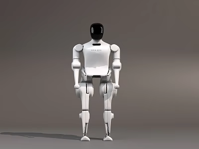 Advanced Smart Machine Humanoid Robot With White Body And Black Head 3d model