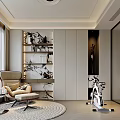 Modern Entertainment Room Interior With Exercise Bike Brown Armchair And Green Plant