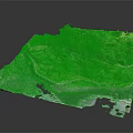 Scenic Landscape With Green Terraces Winding Path Rocky Coastline And Water Areas