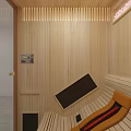 Modern Wooden Sauna Interior Design With Glass Door And Heated Benches