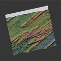 Colorful Textured Decorative Panel With Green Yellow Blue Pink Wavy Striped Pattern