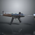 Vintage Submachine Gun With Wooden Stock Metal Barrel And Tactical Grip Design