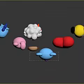 Colorful Game Movie Characters Plush Toys With Various Shapes Like Rabbit Bear Sheep And Duck