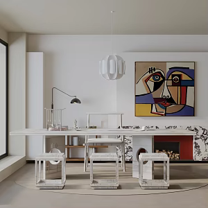 Modern table combination 3d model