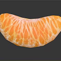 Peeled Bright Orange Segment with White Pith on Dark Background and Reflection