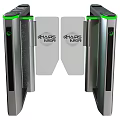 Public Facility Automatic Speed Gate With Glass Doors Metal Frame And Green LED Indicators
