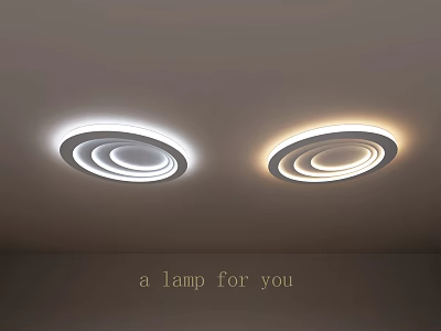 Modern Circular Ceiling Lights with Illuminated Rings for Home Interior Decoration 3d model