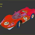 Red Racing Car With Number 7 Streamlined Design And Single Seat