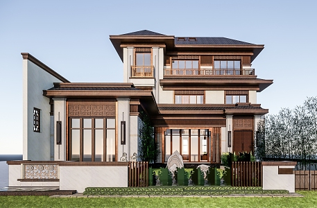 Chinese single-family villa 3d model