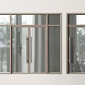 Modern Glass Double Doors with Metal Frame and Transparent Panels Design