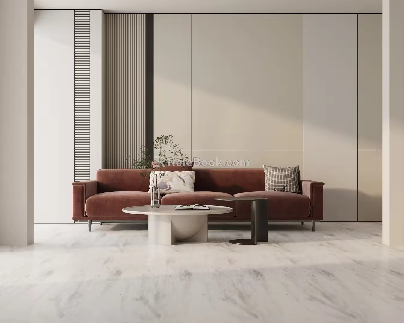 Modern three-seat sofa 3d model
