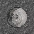 Round Wall Light With Moon Surface Texture Edge Lighting Design Against Dark Rough Wall Background