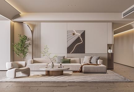 Quiet living room home living room 3d model