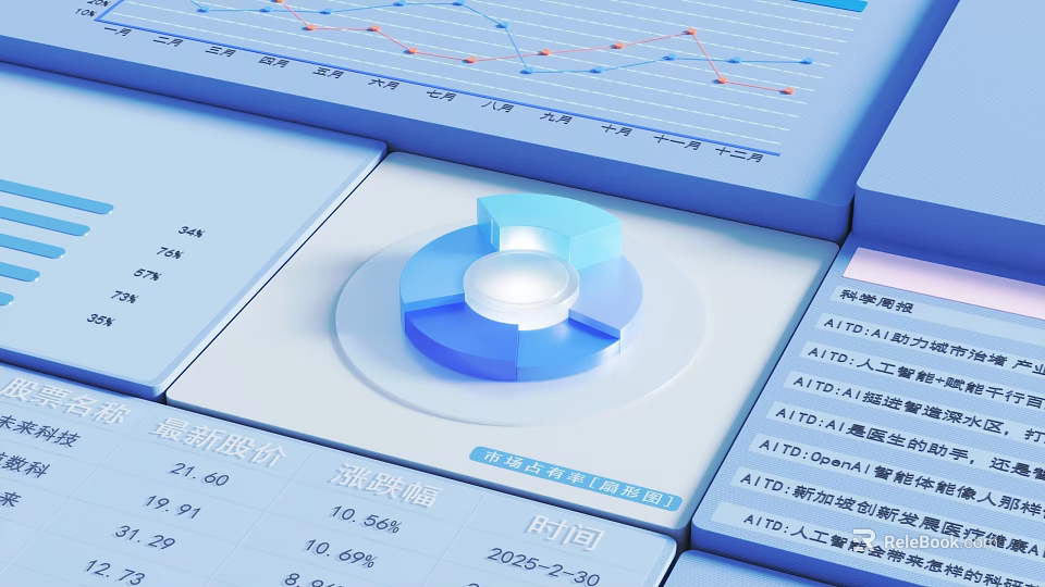 Cultural Art Exhibition Hall Visitor Traffic Data Analysis With Time Statistics And Charts 3d model 
