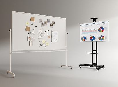 Modern Whiteboard Office Whiteboard Notes 3d model