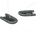 Two Gray Inflatable Boats With Compact Design And Lightweight Structure 3d model