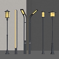 Modern garden lamp floor lamp landscape lamp outdoor lamp combination lawn lamp camping lamp 3d model