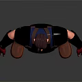 3D Male Character Model With Shoulder Armor Wrist Guards Black Pants And Brown Boots