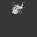 Mechanical Creature with Red Eyes and Multiple Limbs Base Featuring Small Green Creature and ELDER