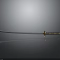 Traditional Samurai Sword With Sharp Polished Blade And Decorative Wooden Handle