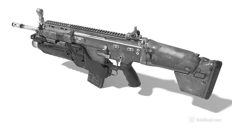 Game Movie Character Using Tactical Assault Rifle With Detailed Military Design 3d model 